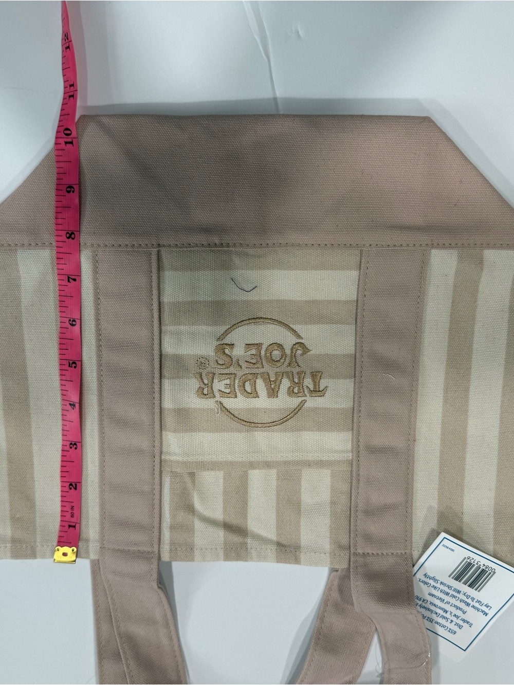 Trader Joe’s Mini Striped Canvas Tote-2026- Summer- Beige- Limited Edition - Picture 5 of 5